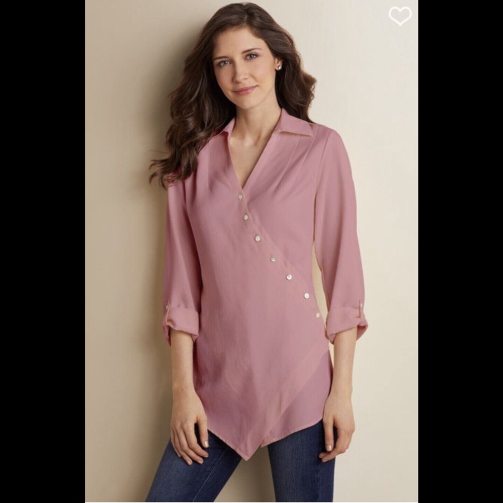 Soft Surroundings‎ Pink Washed Tencel Tunic Top